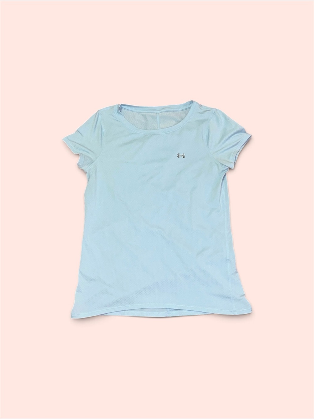 Under Armour Light Blue Fitted T-shirt Fit Like A XS-S Athletic Tee Shirt Gym